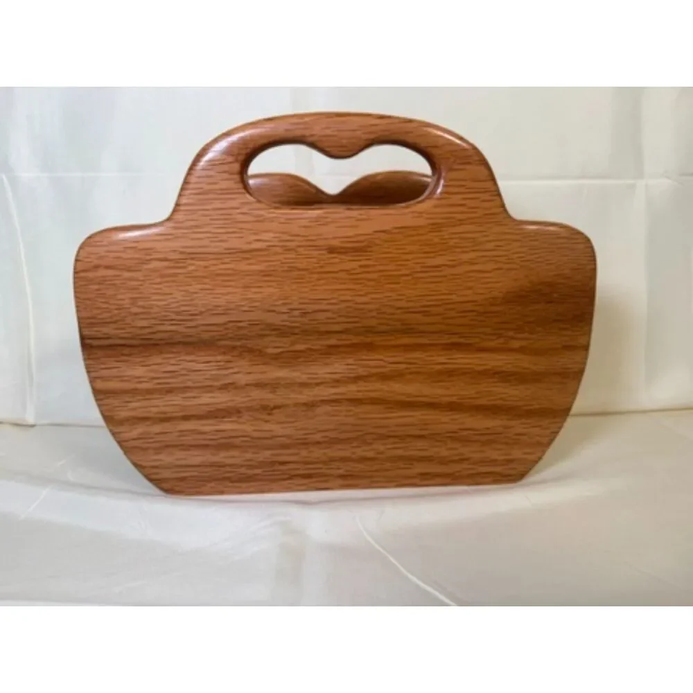 Vintage Oak Wood Hand Carved Love Birds Heart Napkin Letter Mail Holder Country